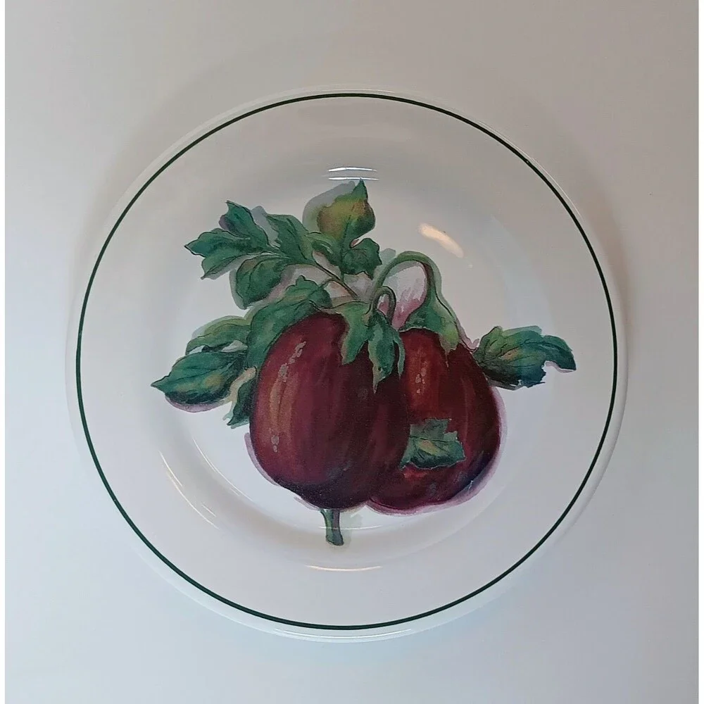 Williams Sonoma Harvest Eggplant Hand Painted Salad Plate